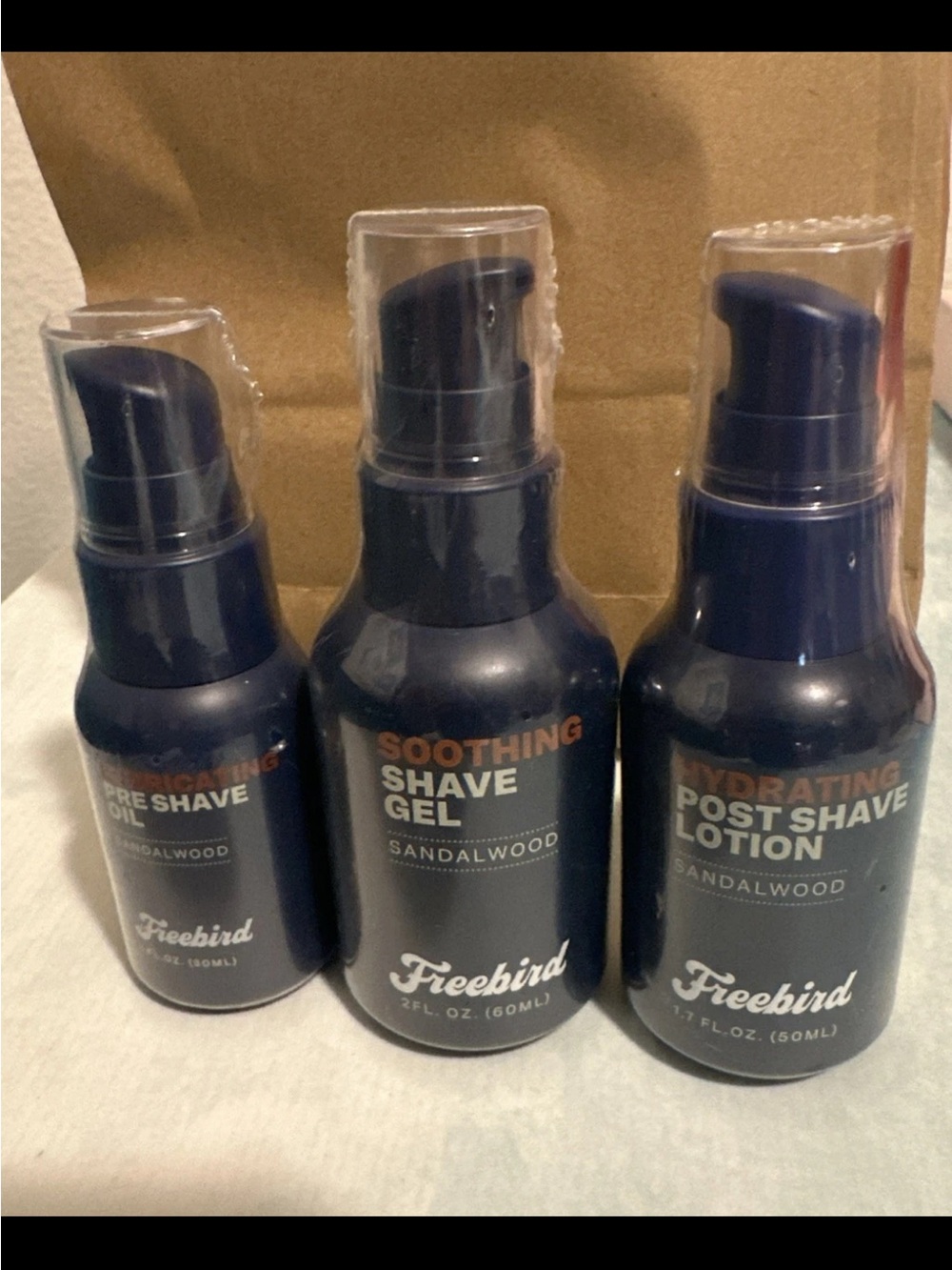 Freebird Combo 3 Bottles Sandalwood Pre Shave, Shave And Post Shave, Sealed